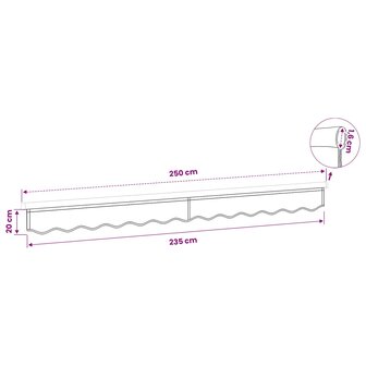 Luifeldoek volant Lichtgrijs 230 x 20 cm Polyester 7