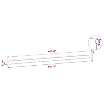 Luifeldoek volant Lichtgrijs 580 x 20 cm Polyester 7