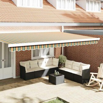 Luifeldoek volant Groen en Geel 480 x 20 cm Polyester 1