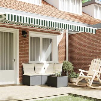 Luifeldoek volant Groen en Wit 380 x 20 cm Polyester 3