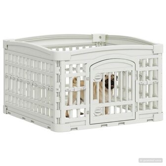 4 Paneel Hond Hondenren 60 x 60 x 38 cm Kunststof Wit 3