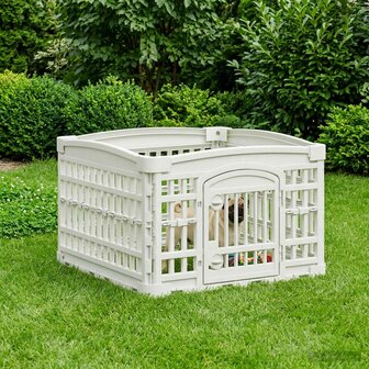 4 Paneel Hond Hondenren 60 x 60 x 38 cm Kunststof Wit 4