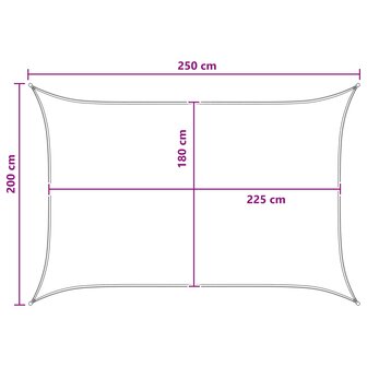 Schaduwdoek 2 x 2,5 m HDPE Rechthoekig Blauw en Wit 8