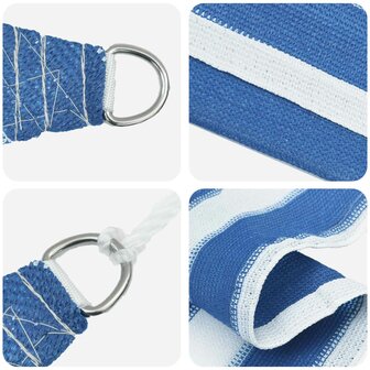 Schaduwdoek 3,5 x 3,5 x 4,9 m HDPE Driehoekig Blauw en Wit 2