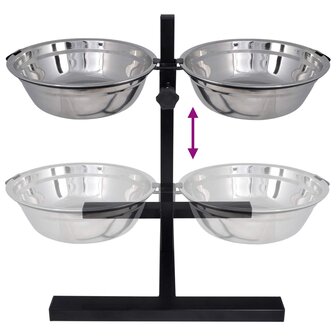 Voerstand en kom met hondenvoer Zilver en Zwart 57,5 x 26 cm 8