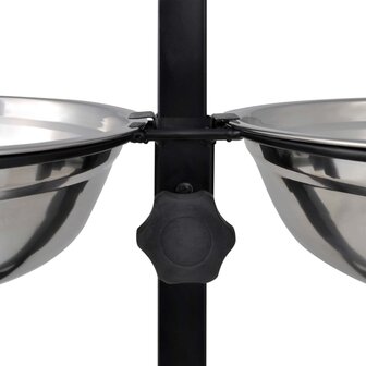 Voerstand en kom met hondenvoer Zilver en Zwart 57,5 x 26 cm 6