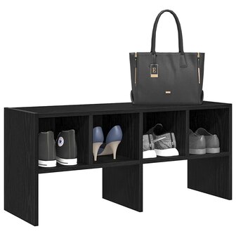 Schoenenrek stapelbaar 89,5x30x40 cm zwart eikenkleurig 1