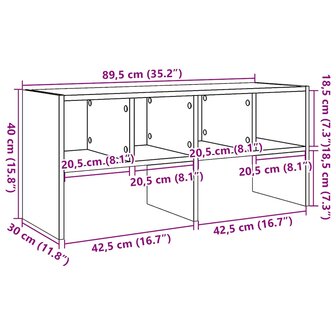 Schoenenrek stapelbaar 89,5x30x40 cm betongrijs 9