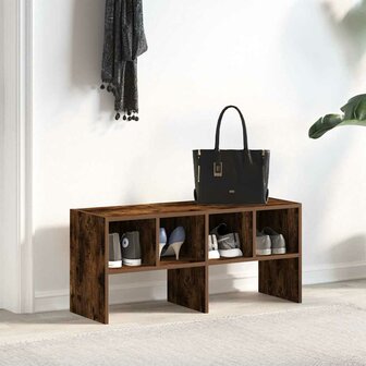 Schoenenrek stapelbaar 89,5x30x40 cm gerookt eikenkleurig 3