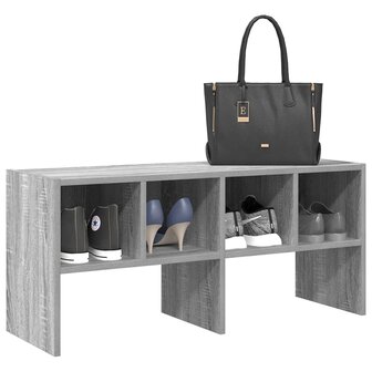 Schoenenrek stapelbaar 89,5x30x40 cm grijs sonoma eikenkleurig 1