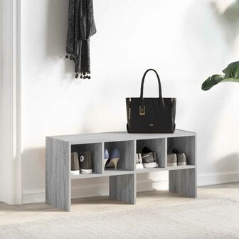 Schoenenrek stapelbaar 89,5x30x40 cm grijs sonoma eikenkleurig 3