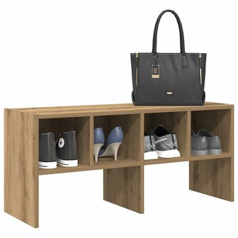 Schoenenrek stapelbaar 89,5x30x40 cm artisanaal eikenkleurig 1
