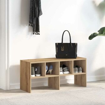 Schoenenrek stapelbaar 89,5x30x40 cm artisanaal eikenkleurig 3