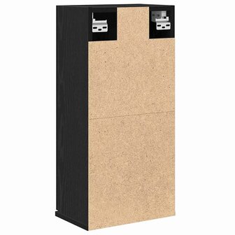 Wandkast zwart eiken 32x20x67 cm bewerkt hout 8