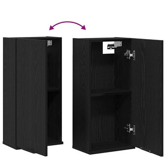 Wandkast zwart eiken 32x20x67 cm bewerkt hout 9