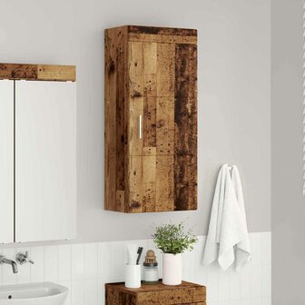 Badkamerwandkast TULUM Oudhout 37 x 24,5 x 86 cm Bewerkt hout 4