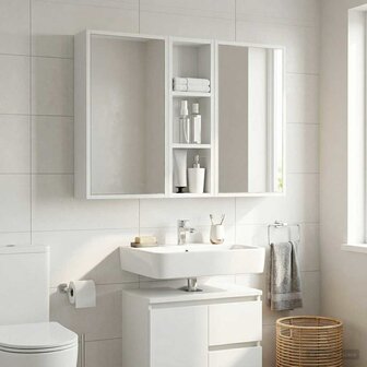 Badkamerwandkast Wit 20 x 10 x 60,5 cm Geconstrueerd hout 1