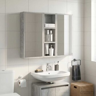 Badkamerwandkast Beton Grijs 20 x 10 x 60,5 cm 4