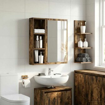 Badkamerwandkast Gerookte Eik 20 x 10 x 60,5 cm 5