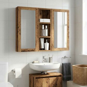 Badkamerwandkast Oudhout 20 x 10 x 60,5 cm Geconstrueerd hout 1