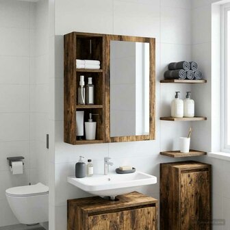 Badkamerwandkast Gerookte Eik 20 x 16 x 62,5 cm 1