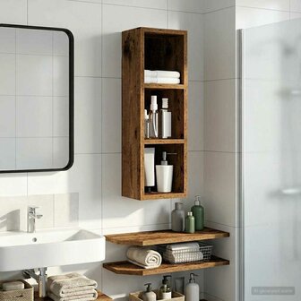 Badkamerwandkast Oudhout 20 x 16 x 62,5 cm Geconstrueerd hout 5
