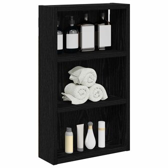 Badkamerwandkast Zwarte Eik 30 x 10 x 50 cm Geconstrueerd hout 3
