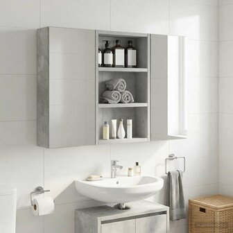 Badkamerwandkast Beton Grijs 30 x 10 x 50 cm 5