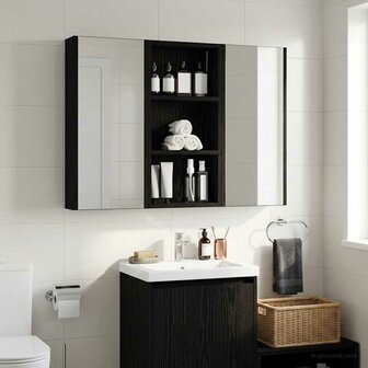 Badkamerwandkast Zwarte Eik 30 x 10 x 60,5 cm 4