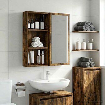 Badkamerwandkast Gerookte Eik 30 x 10 x 60,5 cm 1