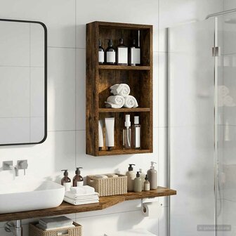 Badkamerwandkast Gerookte Eik 30 x 10 x 60,5 cm 5