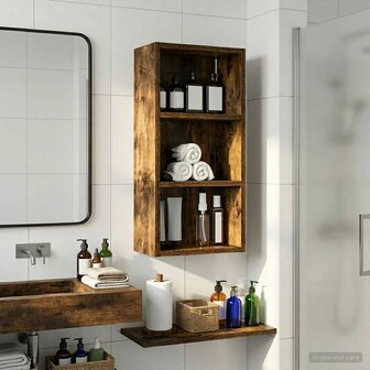 Badkamerwandkast Gerookte Eik 30 x 16 x 62,5 cm 1