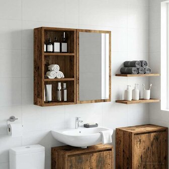 Badkamerwandkast Oudhout 30 x 16 x 62,5 cm Geconstrueerd hout 4