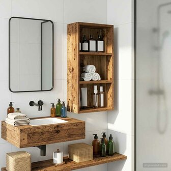 Badkamerwandkast Oudhout 30 x 16 x 62,5 cm Geconstrueerd hout 5