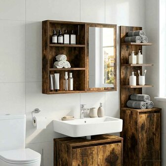 Badkamerwandkast Gerookte Eik 40 x 10 x 60,5 cm 4