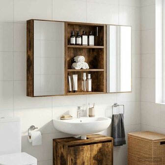 Badkamerwandkast Gerookte Eik 40 x 10 x 60,5 cm 5