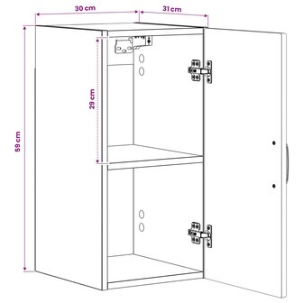 Badkamerwandkast HOORN Oud hout 30 x 31 x 59 cm Bewerkt hout 8