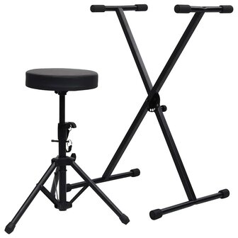 Keyboardstandaard en -kruk zwart 2