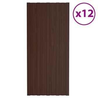 Dakpaneel 12 st Bruin 100 x 45 cm Verzinkt staal 2