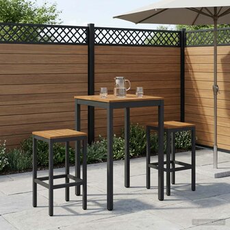 Tuin Bartafel Naturel en Zwart 60 x 60,5 x 105 cm 1
