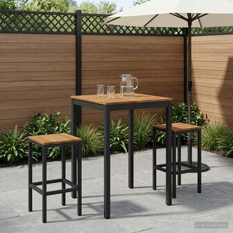Tuin Bartafel Naturel en Zwart 70 x 68,5 x 105 cm 1