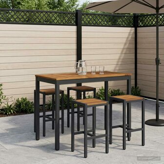 Tuin Bartafel Naturel en Zwart 108,5 x 55 x 105 cm 1
