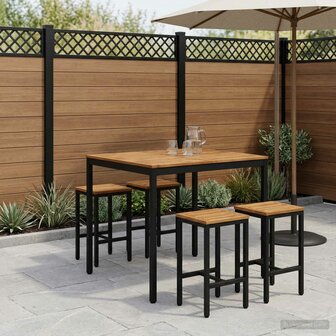 Tuin Bartafel Naturel en Zwart 110 x 108,5 x 105 cm 1