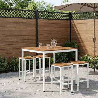 Tuin Bartafel Natuurlijk en Wit 110 x 108,5 x 105 cm 1