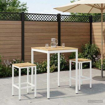Tuin Bartafel Wit 80 x 80,5 x 105 cm Massief Acaciahout 1