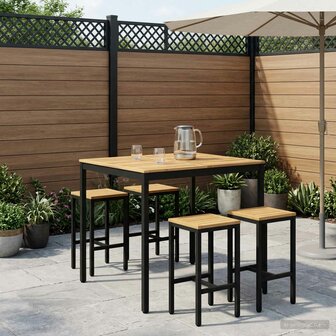 Tuin Bartafel Wit en zwart 110 x 108,5 x 105 cm 1