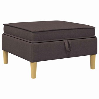 Hocker met Opslag Donkerbruin Stof 2