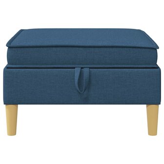 Hocker met Opslag Blauw Stof 4