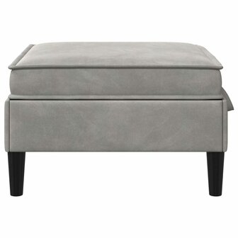 Hocker met Opslag Lichtgrijs Fluweel 5