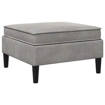 Hocker met Opslag Lichtgrijs Fluweel 6